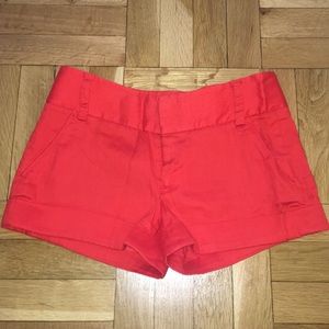 SUPER CUTE!! Alice + Olivia Red Linen Shorts Sz 0